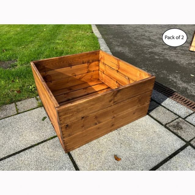 Charles Taylor Multi Pack of 2 - Country Kitchen Large Raised Bed Planter in Light Brown Light Brown Unisex