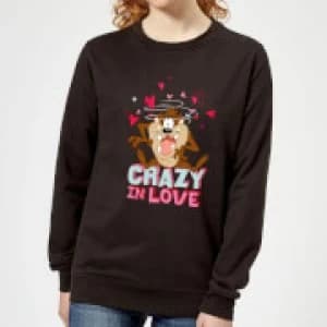 Looney Tunes Crazy In Love Taz Womens Sweatshirt - Black