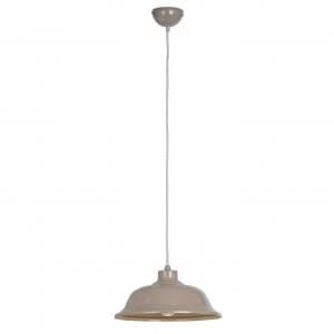 1 Light Dome Ceiling Pendant White, Grey, E27