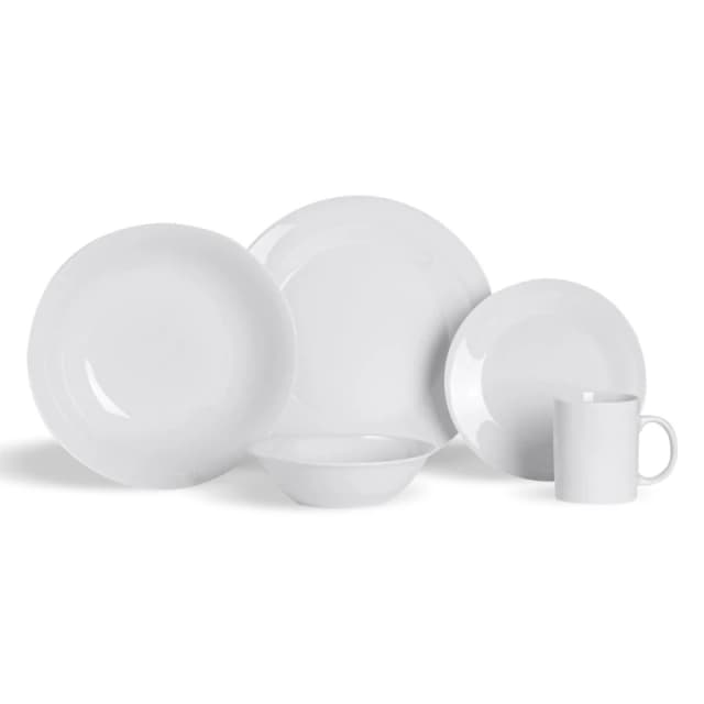 Argon Tableware 30 Piece Classic White Dinner Set White