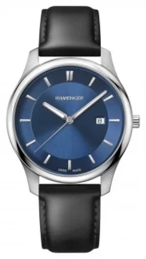 Wenger Mens City Classic Black Leather 01.1441.118 Watch