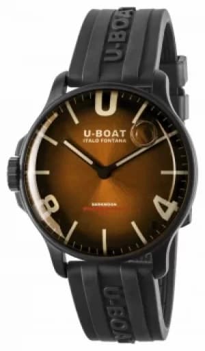 U-Boat Darkmoon 44mm Elegant Brown IPB/ Rubber Strap 8699 Watch