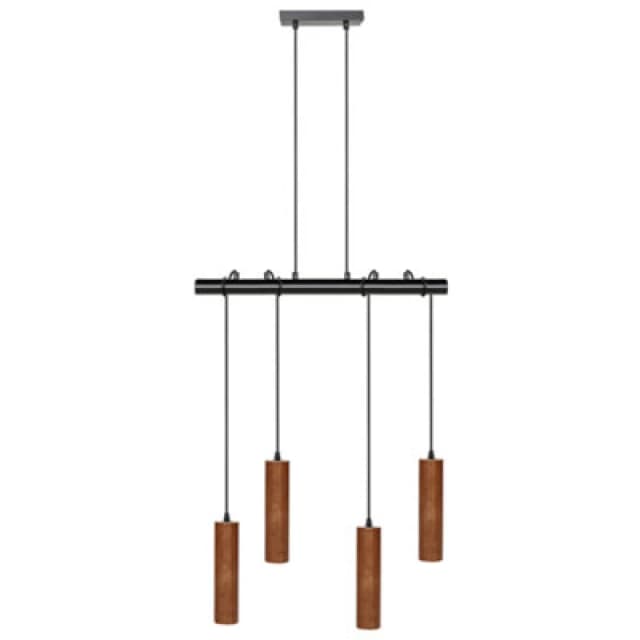 Beliani Pendant Lamp Tutaki Oak Wood Black