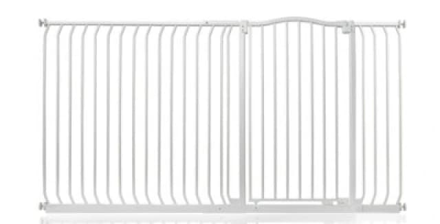 Safetots Extra Tall Curved Top Safety Gate, 189Cm - 198Cm, Matt White, Extra Tall 100Cm In Height, Pressure Fit Stair Gate