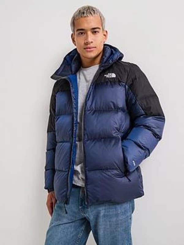 The North Face Diablo Down Quilted Padded Jacket with Hood Navy Blue Men XXL