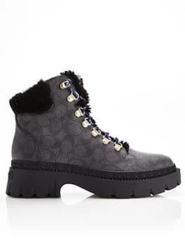 Coach Janel Signature Hiker Boots - Black
