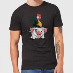 Disney Moana Hei Hei and Pua Mens T-Shirt - Black