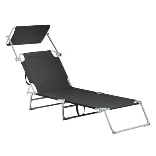 Beliani Sun Lounger Foligno Reclining Metal Black