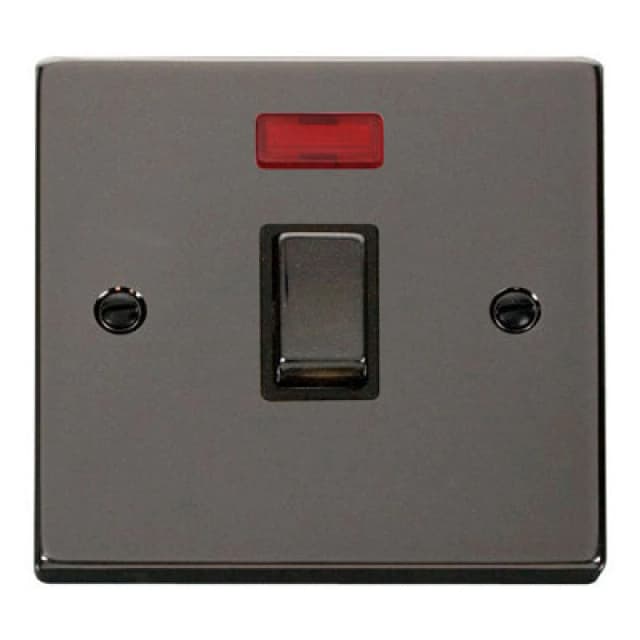 SE Home Black Nickel 1 Gang 20A Ingot DP Switch With Neon Black