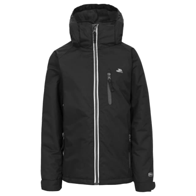 Trespass Cornell II Waterproof Jacket in Black Size: 7-8 Years Black Unisex 7-8 Years