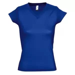 SOLs Womens/Ladies Moon V Neck Short Sleeve T-Shirt (M) (Royal Blue)