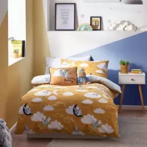 Peter Rabbit Sleepy Head Ochre Duvet Cover and Pillowcase Set Yellow