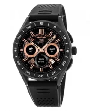 Tag Heuer Connected Modular 45 Limited Edition Black Chronograph Dial Black Rubber Strap Mens Watch SBG8A80.BT6221 SBG8A80.BT6221