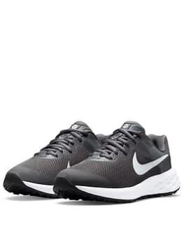 Nike Revolution 6 Junior Trainers - Grey/White, Size 4