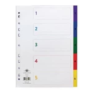 Concord Index 1-5 A4 Polypropylene Multicoloured 66299