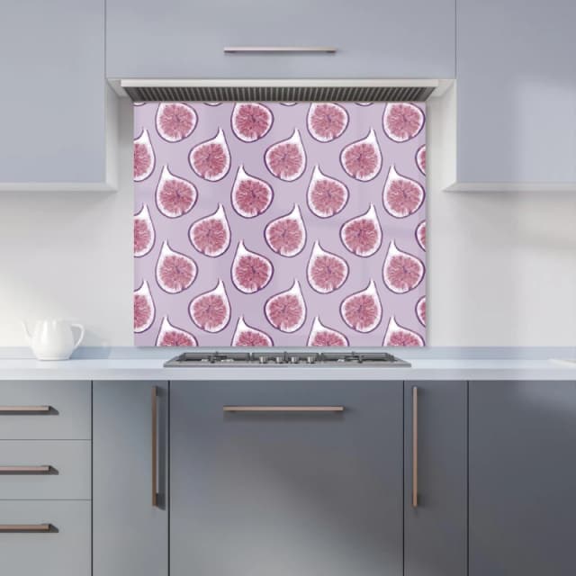 Warren Reed - Designer Modern Fig Pattern Kitchen Splashback in Purple Size: 700mm x 650mm Purple Unisex 700mm x 650mm