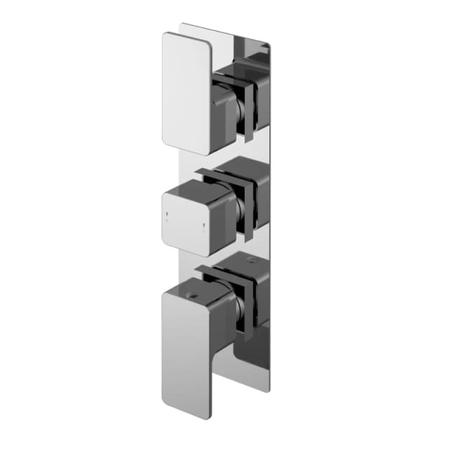 Balterley Concealed Thermostatic Triple Shower Valve Diverter 3 Outlets in Silver Silver Unisex