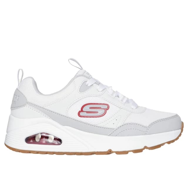 Skechers Lace Up Sneaker W Overlay Details & Low-Top Trainers Boys White/Red male 3 (36)