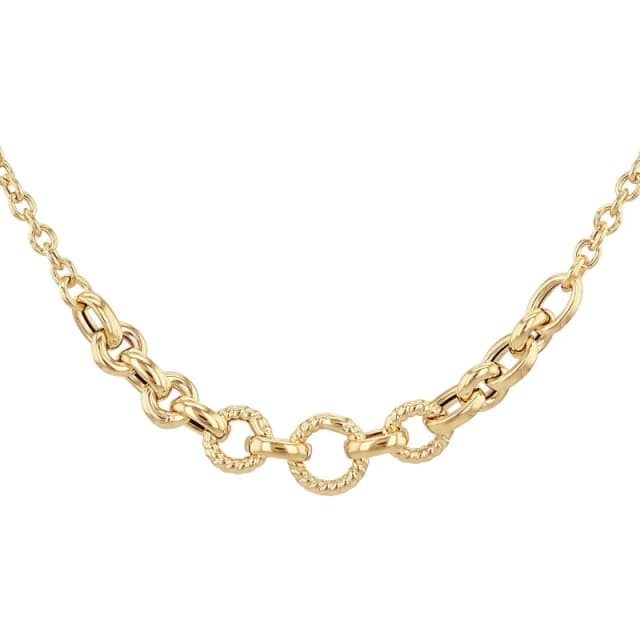 Be You 9ct Gold Twisted and Polished Ring Centre Necklace Yellow Gold female 20in