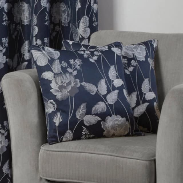 Meadow Cushion Cover In Navy Blue