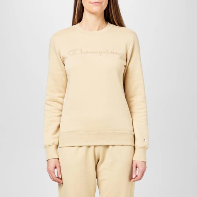 Champion Womens Crew Sweatshirt Beige female 8 (XS)