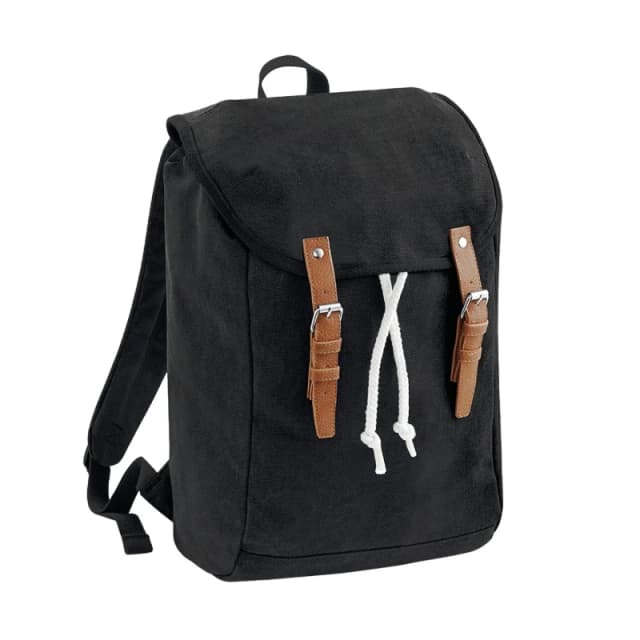 Quadra Mens Vintage Backpack in Black Male