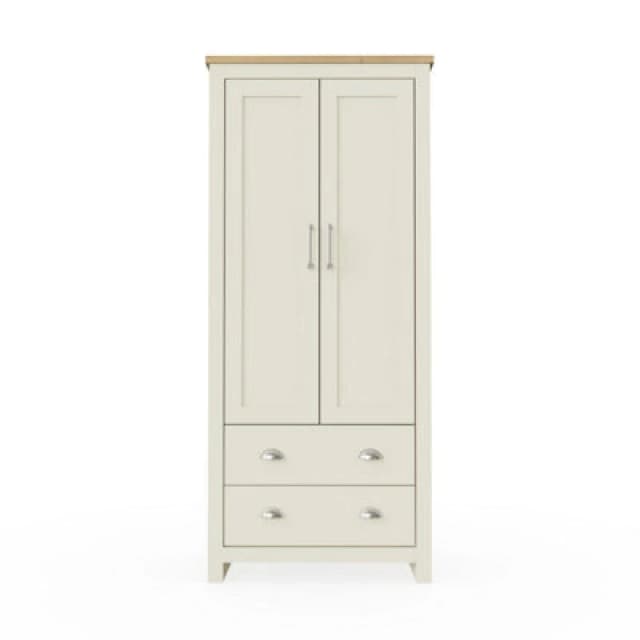 Timber Art Design Lisbon Cream 2 Door Double Wardrobe 2 Drawers