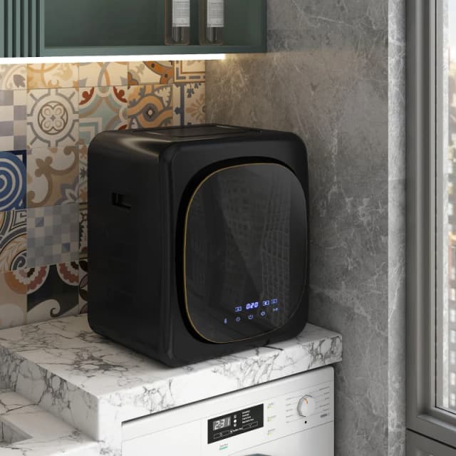 HOMCOM 4kg 800W Vented Tumble Dryer with Deodorize, Smart Mode, Black Unisex