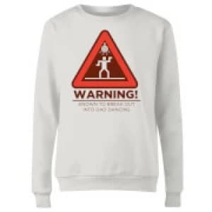 Warning Dad Dancing Womens Sweatshirt - White - 5XL
