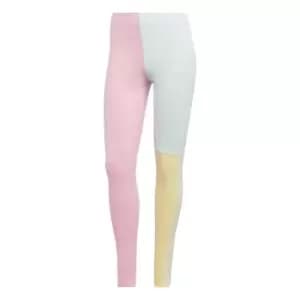 adidas Essentials 3-Stripes Colorblock Cotton Leggings Wo - True Pink / Almost Blue / Almo