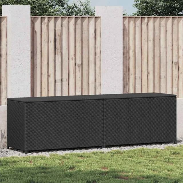VIDAXL vidaXL Garden Storage Box Poly Rattan 200x50x60cm Black 46474