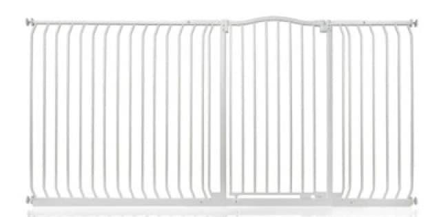 Safetots Extra Tall Curved Top Safety Gate, 207Cm - 216Cm, Matt White, Extra Tall 100Cm In Height, Pressure Fit Stair Gate