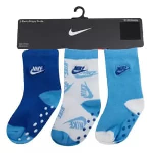 Nike Patterned Crew 3 Pack Socks Unisex Babies - Blue