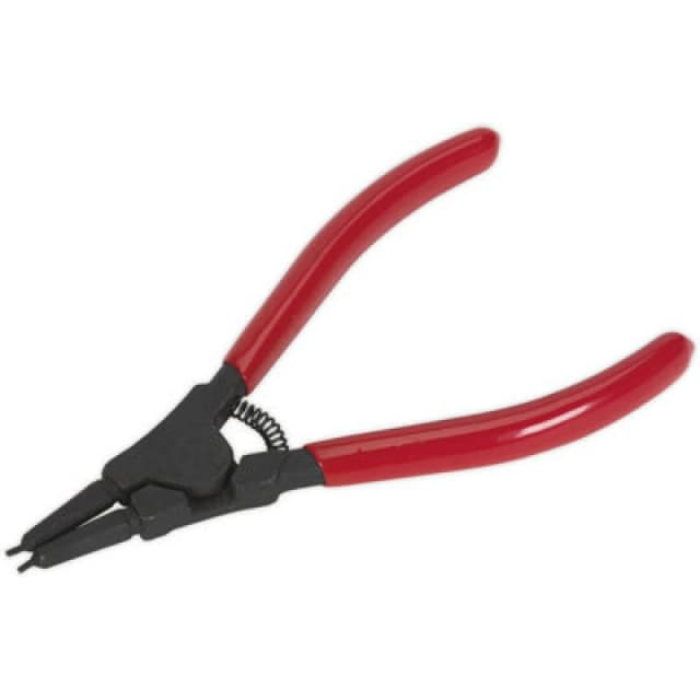 Loops 140mm Straight Nose External Circlip Pliers - Spring Loaded Jaws - Non-Slip Tips Multi