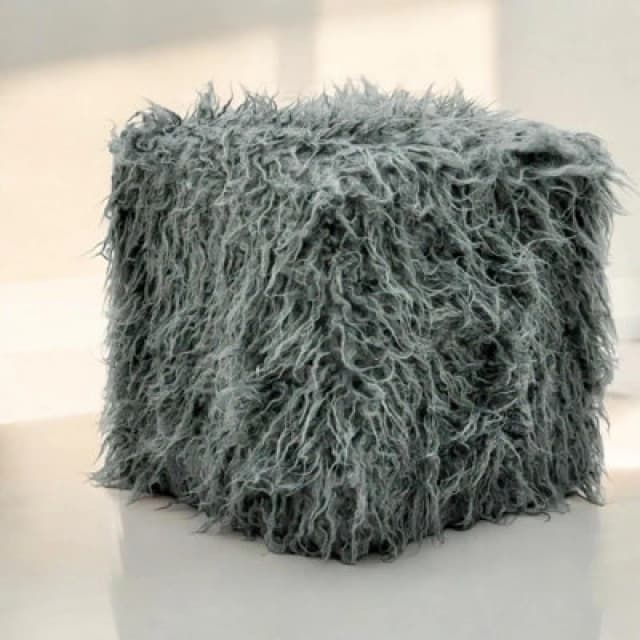 MSL 38CM DARK GREY FLUFFY FOOTSTOOL