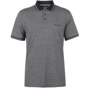 Pierre Cardin Pin Stripe Polo Shirt Mens - Black/Silver