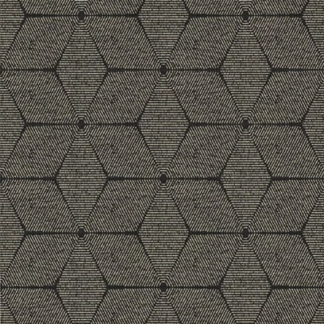 Rasch Geometric Floral Geo Diamonds Metallic Black Gold Wallpaper Black