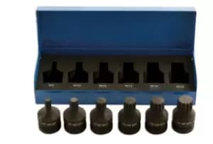 Laser Tools 4939 Spline Bit Set - 1/2"D 6pc Chrome Molybdenum