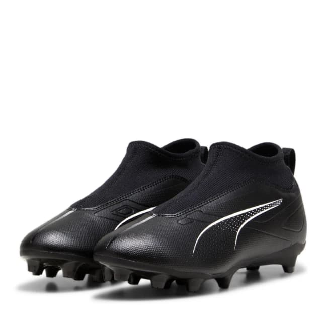 Puma Ultra Match+ Laceless Junior Firm Ground Football Boots - Black C10