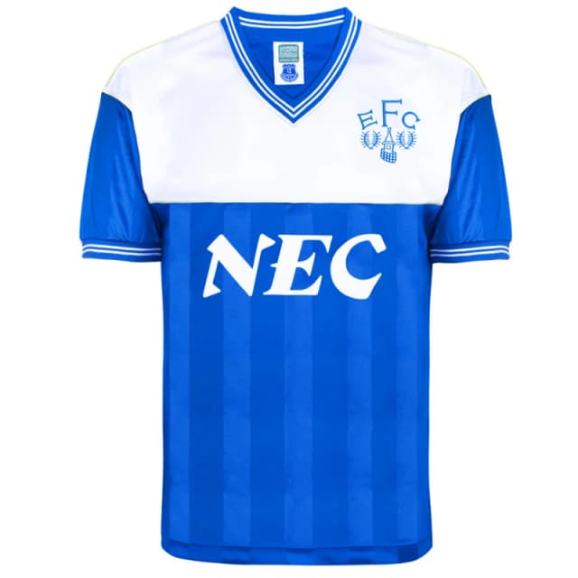 Score Draw Everton 1986 Retro Football Shirt EVER86HPYSS-S S Mens Sportswear
