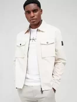 Calvin Klein Overshirt - Stony Beige, Stony Beige Size M Men