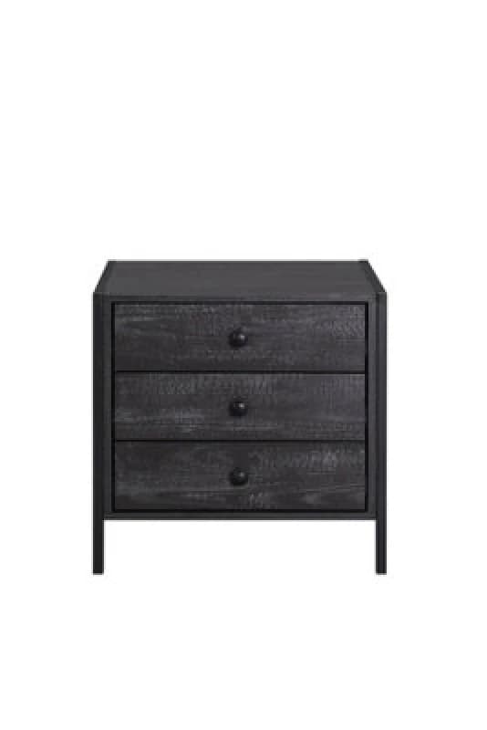 Timber Art Design Zahra Bedside Table Cabinet Bedroom Furniture Nightstand 3 Drawer Black