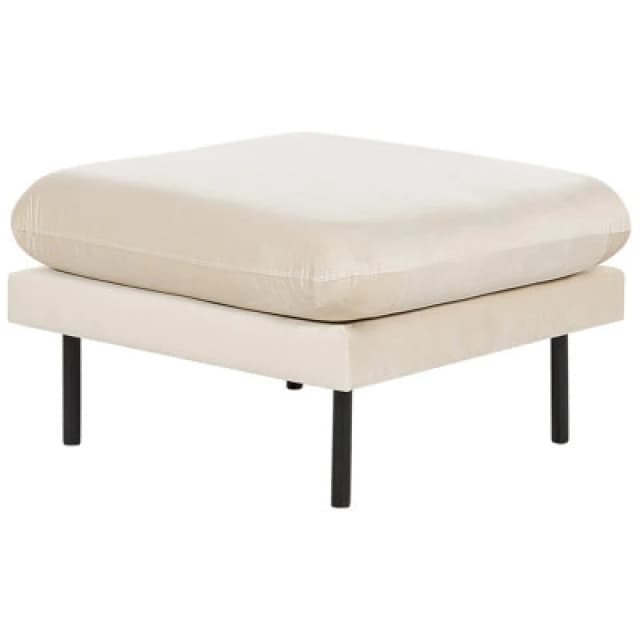 Beliani Ottoman Vinterbro Velvet Light Beige