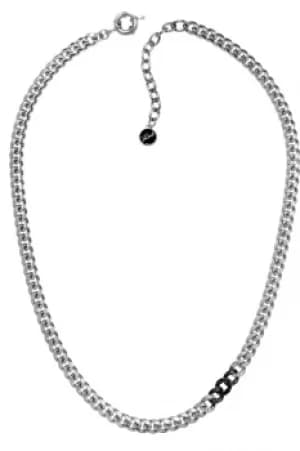 Ladies Karl Lagerfeld Silver Plated Ombre Chain Collar Necklace 5378188