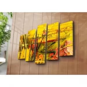 5PATK-223 Multicolor Decorative Canvas Painting (5 Pieces)