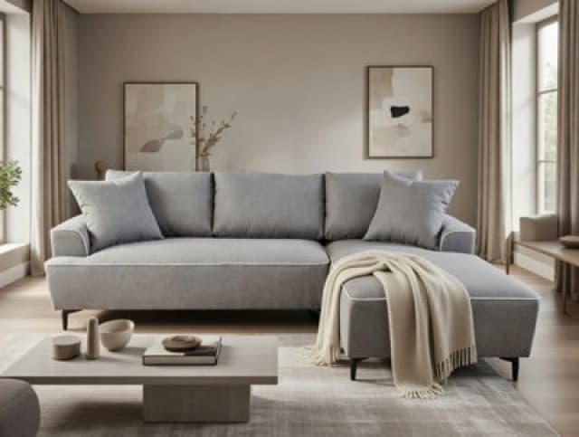 DS Living The Milano Edge 3 Seater Left Hand Corner Sofa In Grey Or Beige