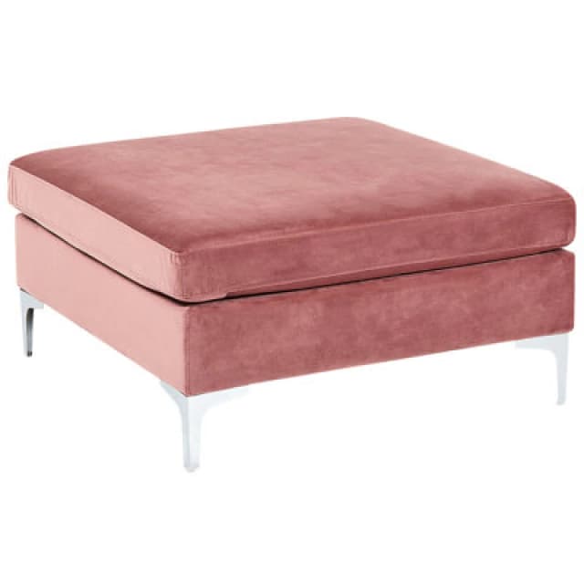 Beliani Modern Ottoman Evja Velvet Pink