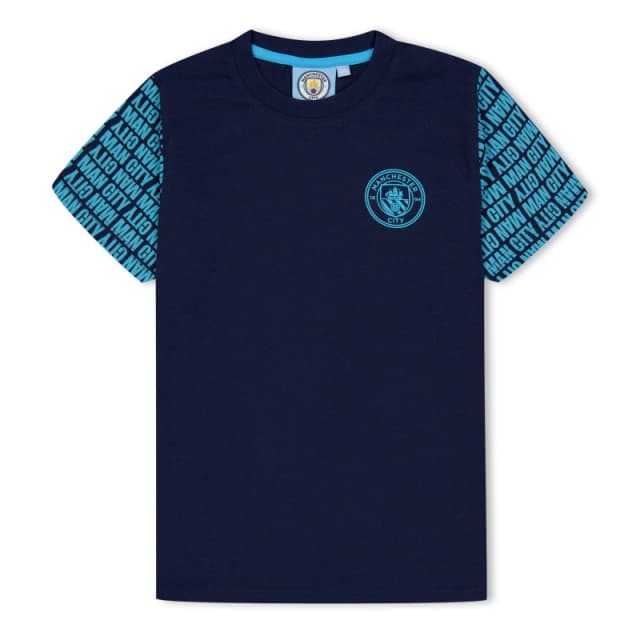 Source Lab Manchester City Graphic T-Shirt Juniors - Blue Blue 7 - 8 Years