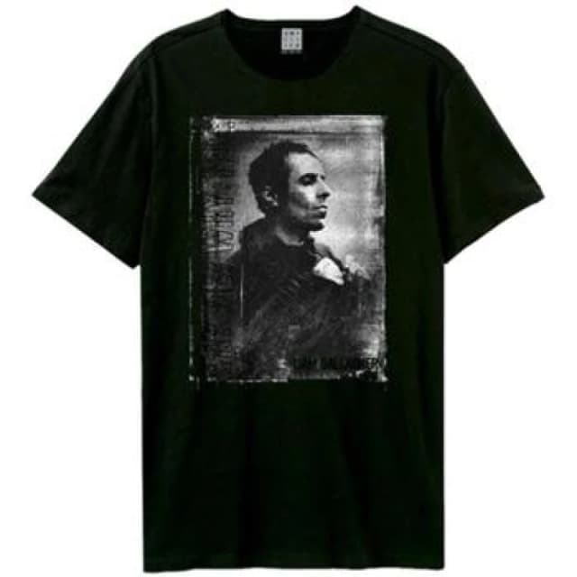 Amplified Amplified Men Why Me Portrait Liam Gallagher T-Shirt in Black Size: X-Large Black XL Male 5063377300956