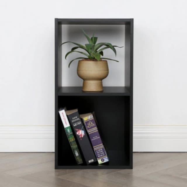 Jane - 2X1 Bookcase - Cube Storage Boxes (Black)
